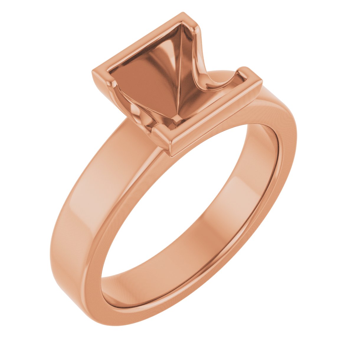 Half-Bezel Solitaire Engagement Ring or Band