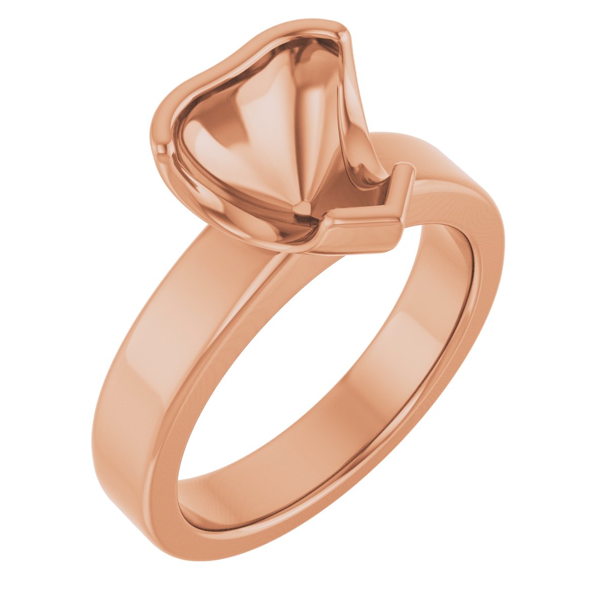Half-Bezel Solitaire Engagement Ring or Band