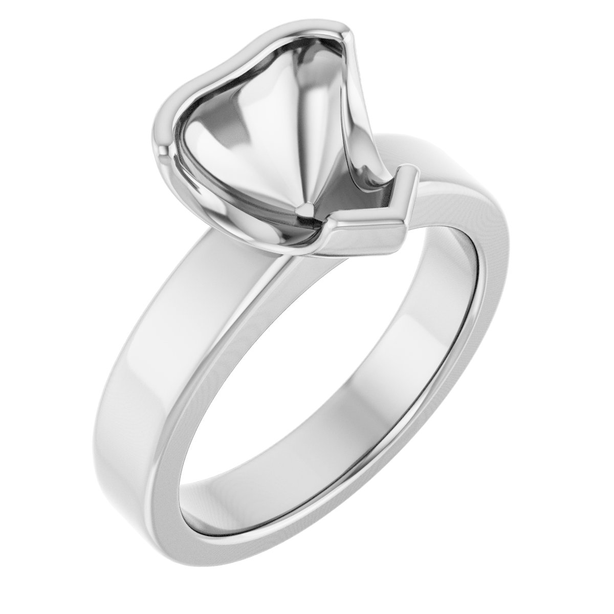 Half-Bezel Solitaire Engagement Ring or Band