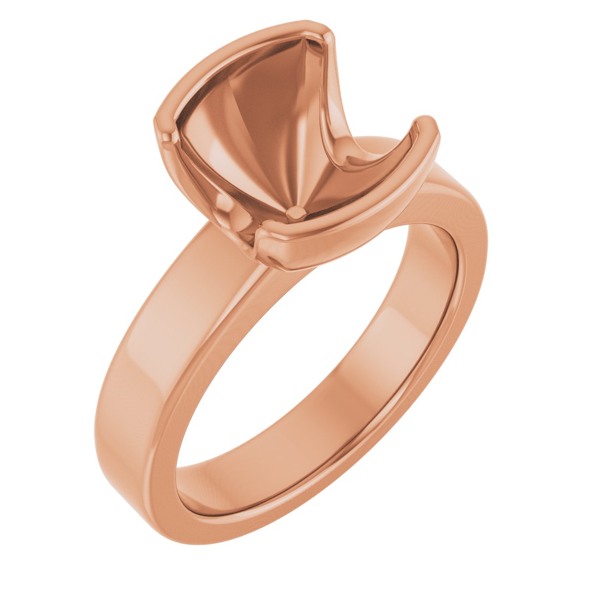 Half-Bezel Solitaire Engagement Ring or Band