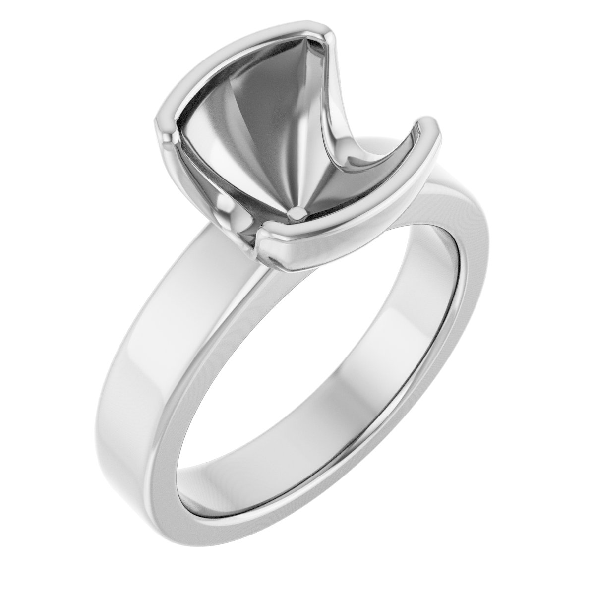 Half-Bezel Solitaire Engagement Ring or Band