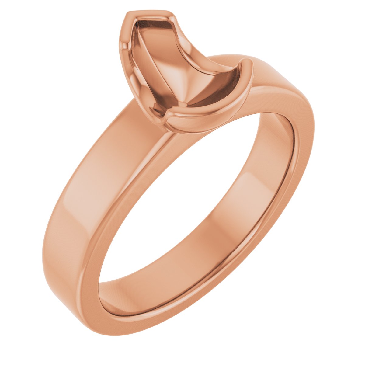 Half-Bezel Solitaire Engagement Ring or Band