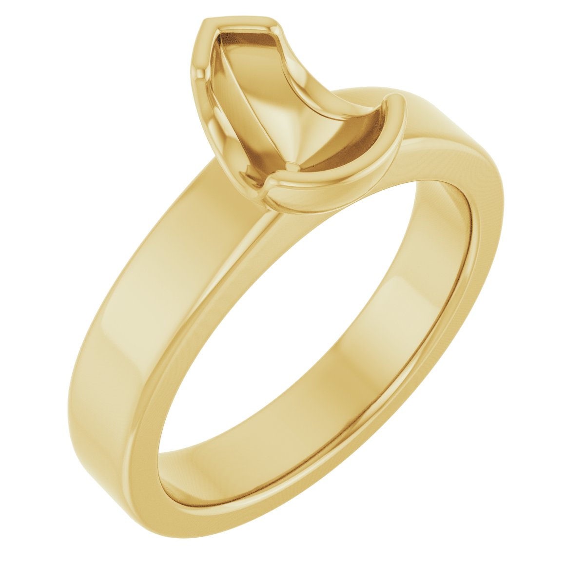Half-Bezel Solitaire Engagement Ring or Band