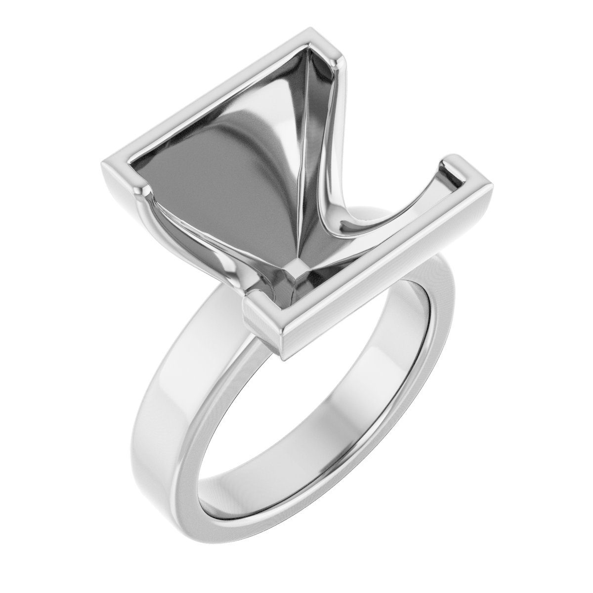 Half-Bezel Solitaire Engagement Ring or Band