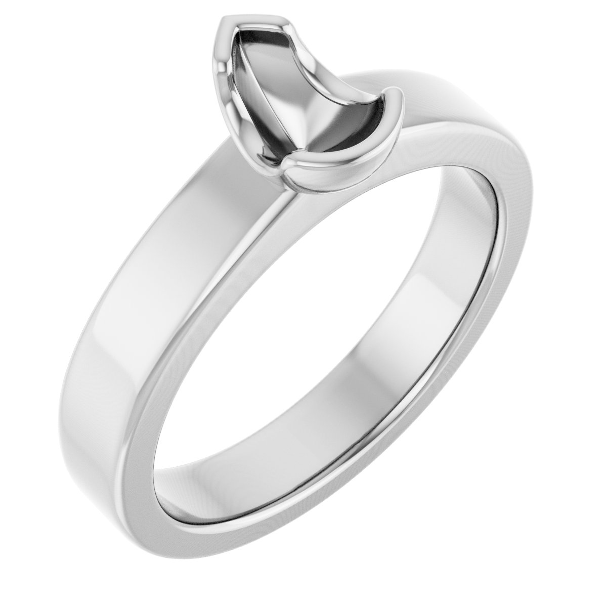 Half-Bezel Solitaire Engagement Ring or Band