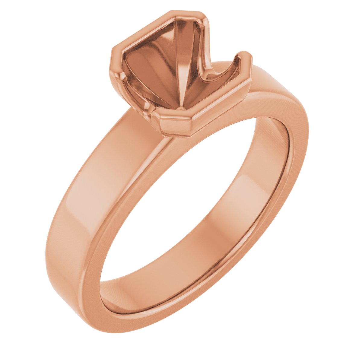 Half-Bezel Solitaire Engagement Ring or Band