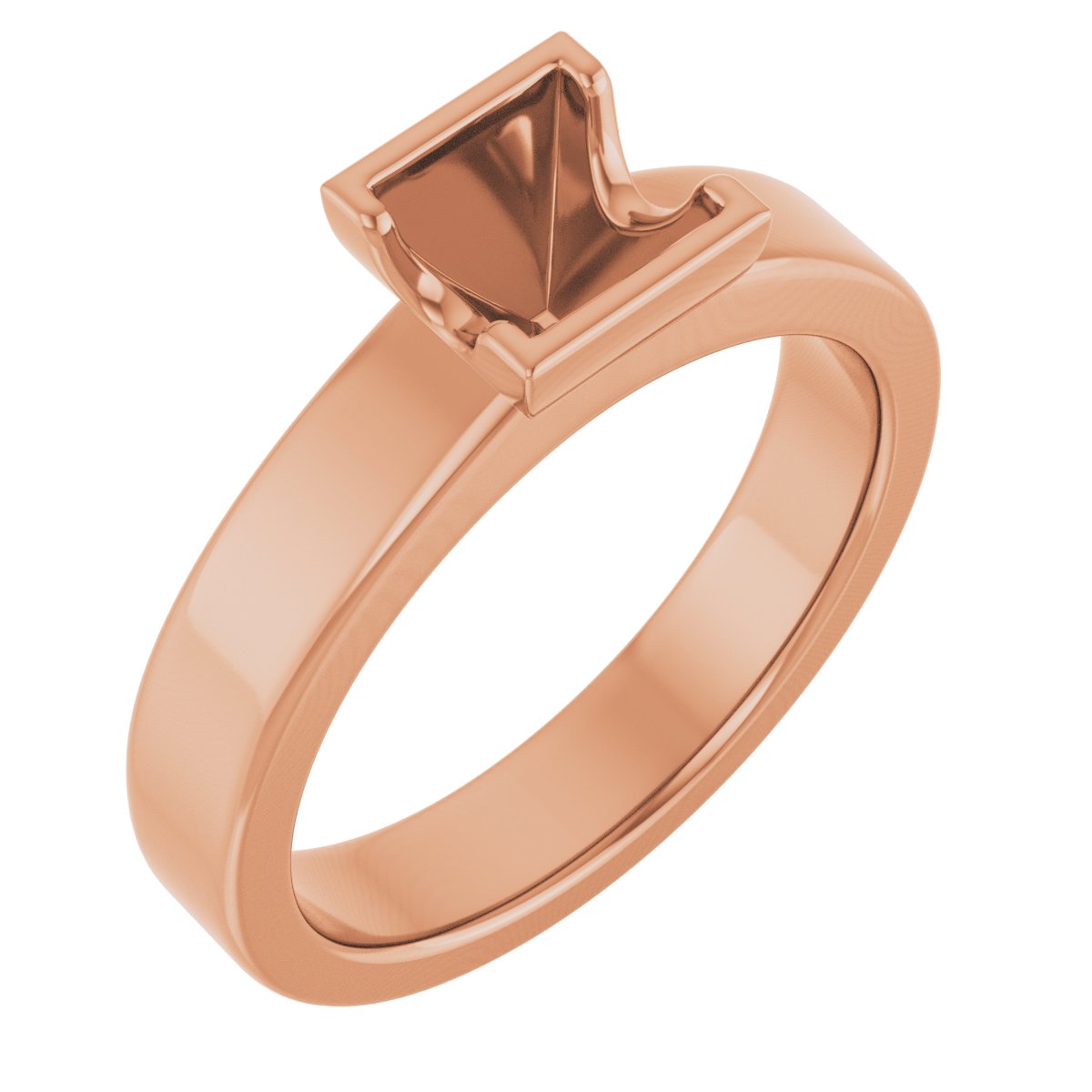 Half-Bezel Solitaire Engagement Ring or Band