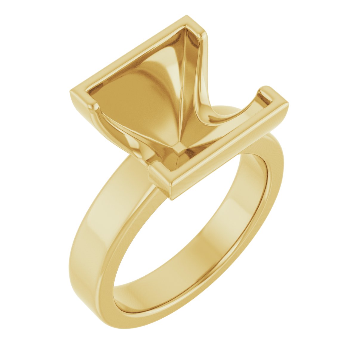 Half-Bezel Solitaire Engagement Ring or Band