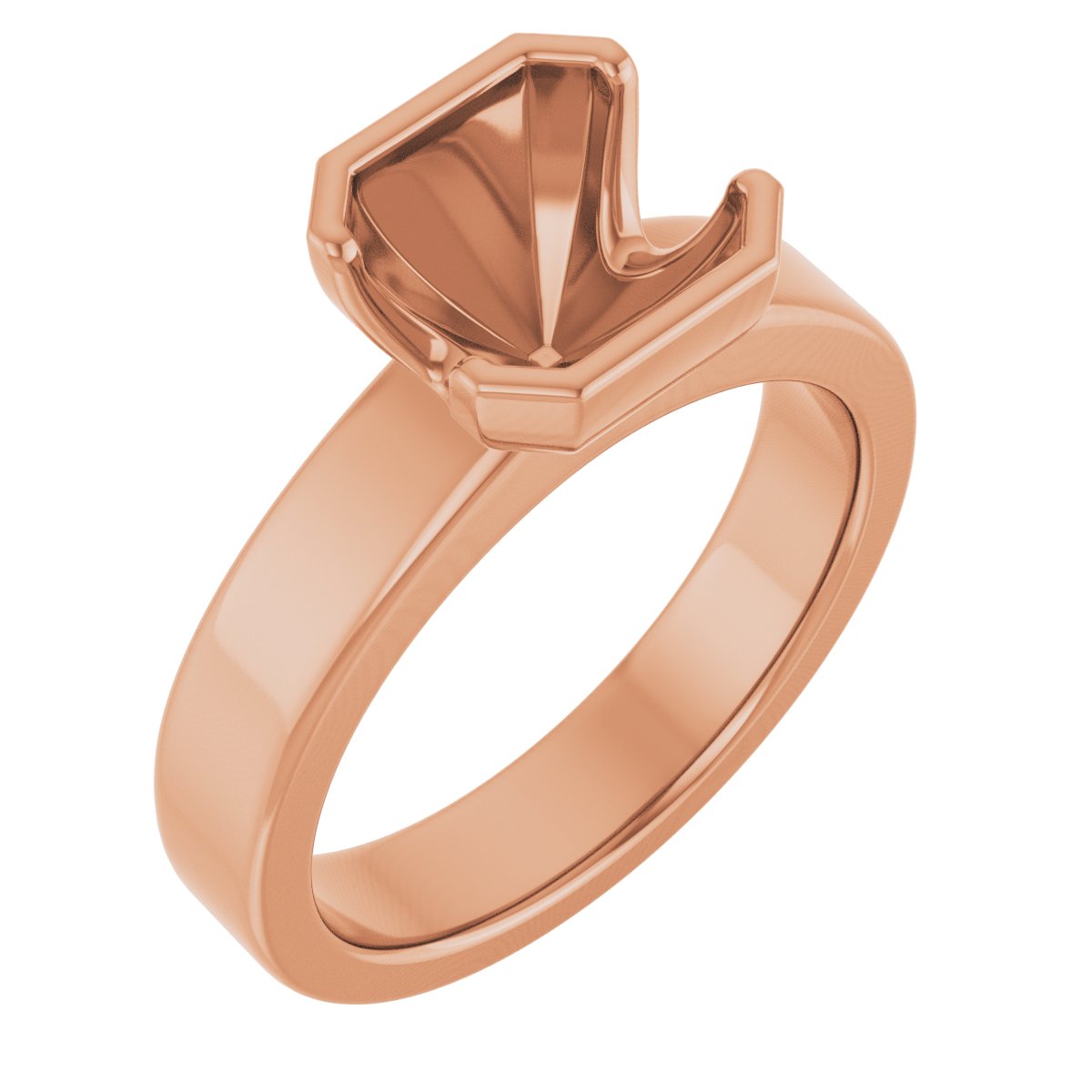 Half-Bezel Solitaire Engagement Ring or Band