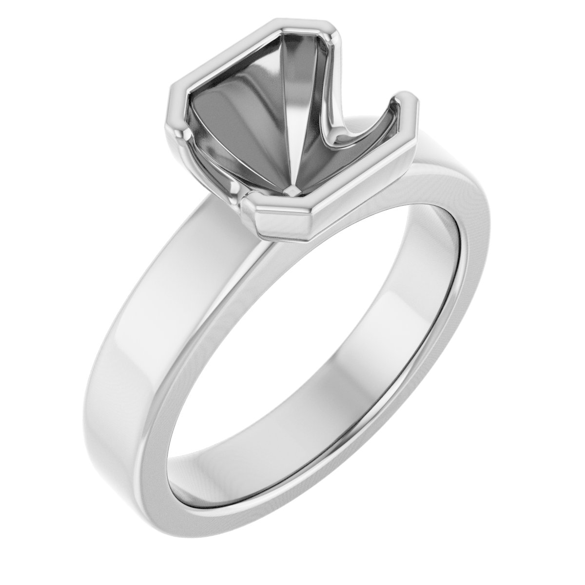Half-Bezel Solitaire Engagement Ring or Band