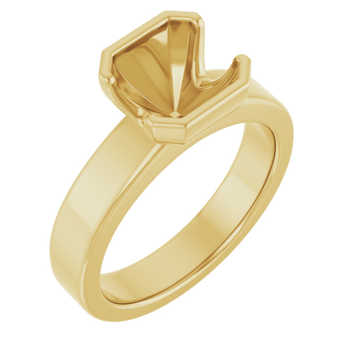 Half-Bezel Solitaire Engagement Ring or Band