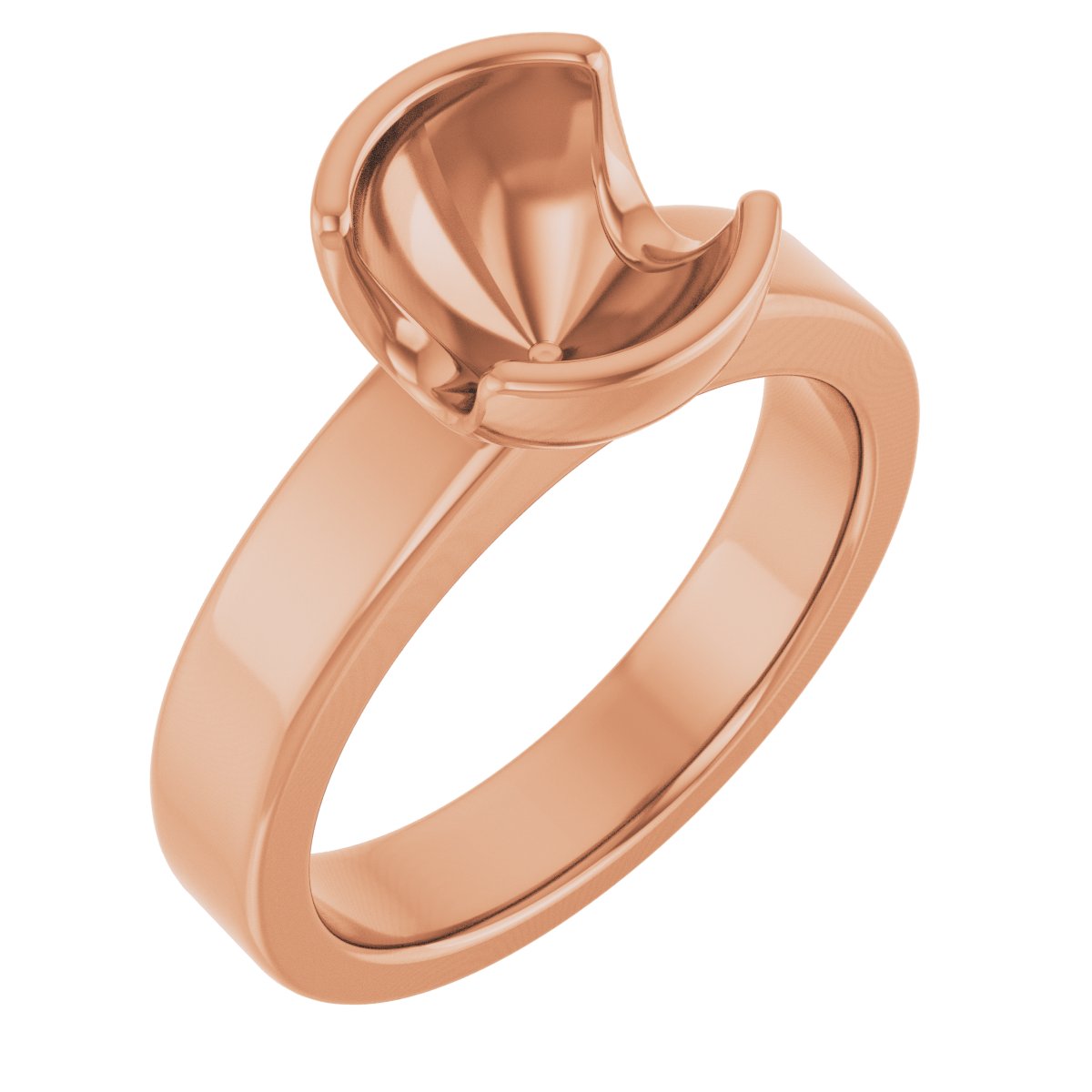 Half-Bezel Solitaire Engagement Ring or Band