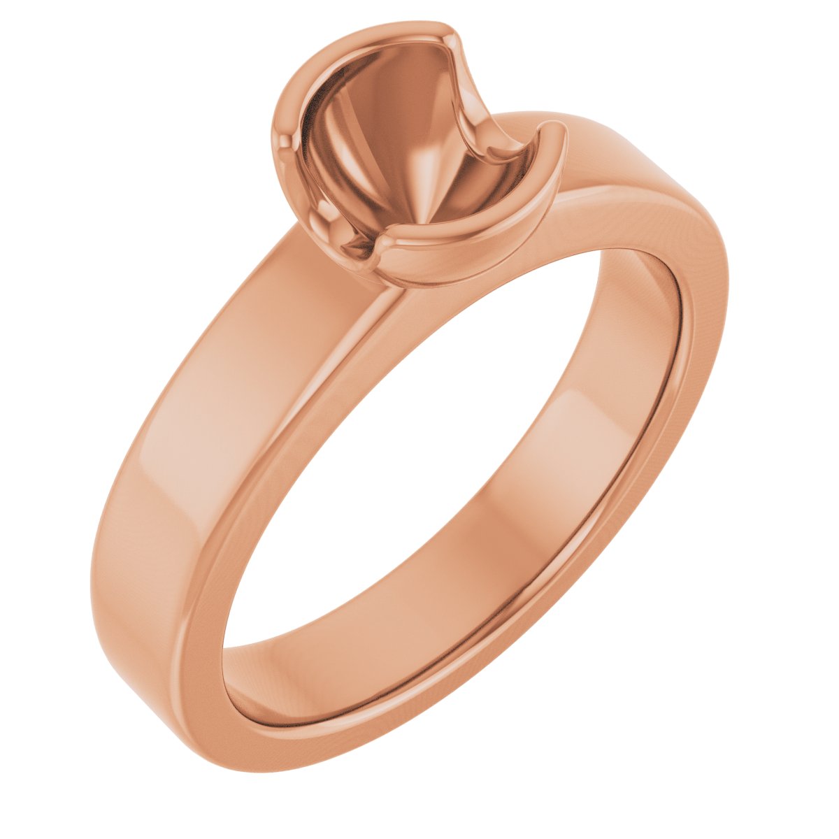 Half-Bezel Solitaire Engagement Ring or Band