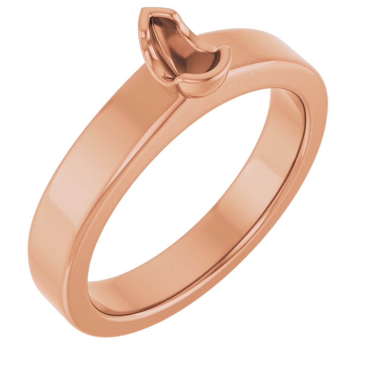 Half-Bezel Solitaire Engagement Ring or Band