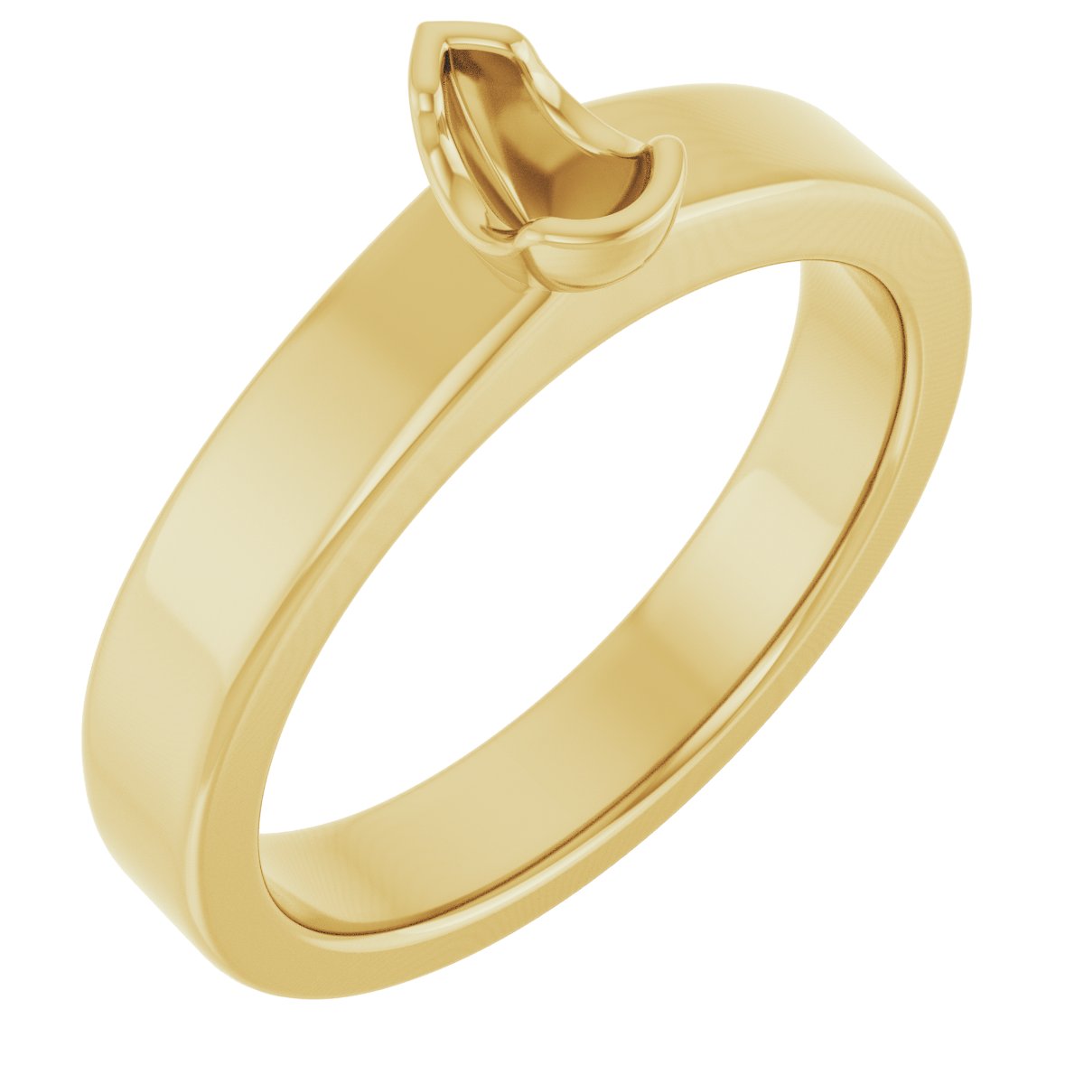 Half-Bezel Solitaire Engagement Ring or Band