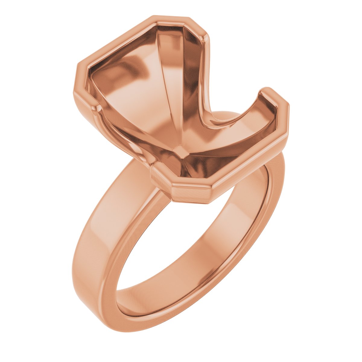 Half-Bezel Solitaire Engagement Ring or Band