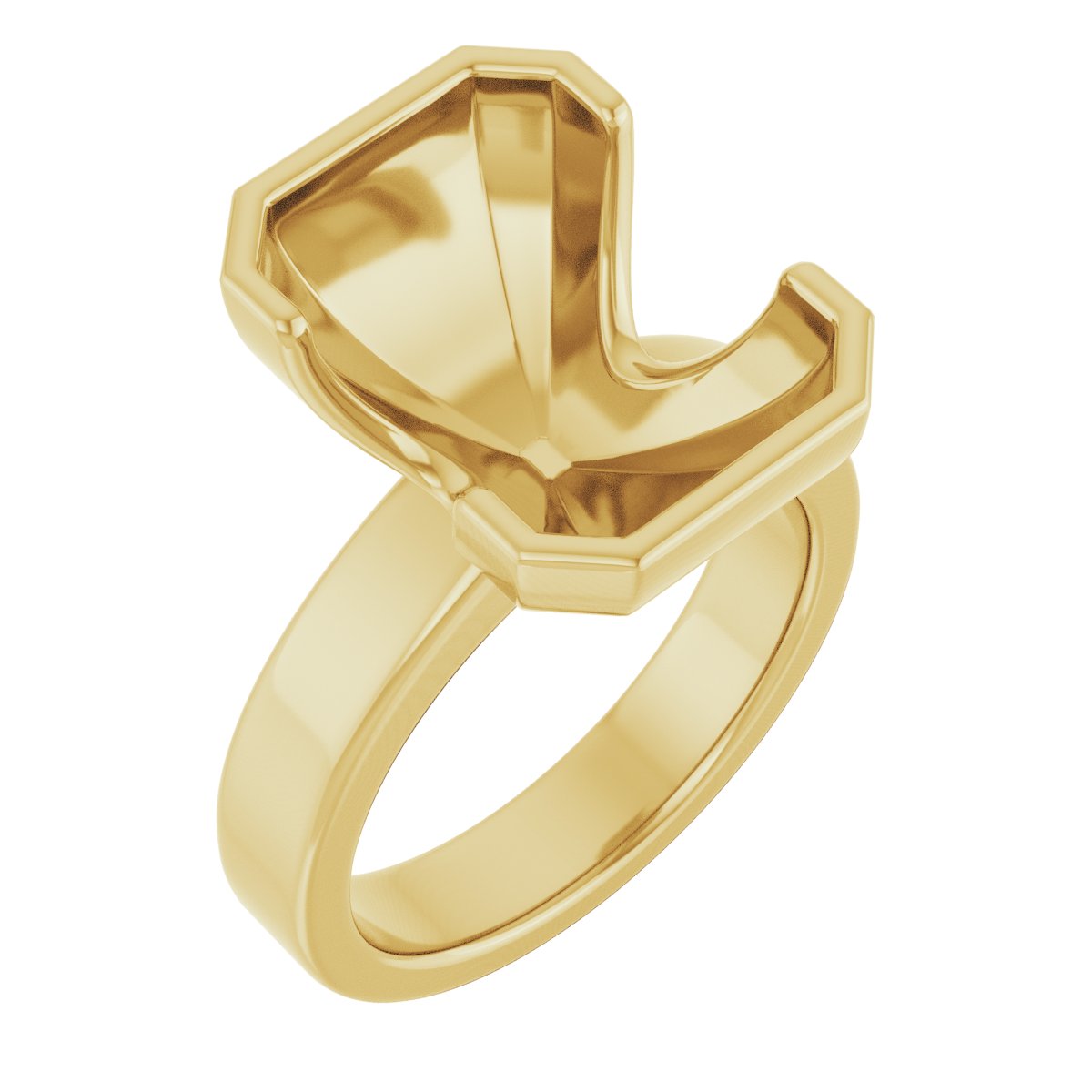 Half-Bezel Solitaire Engagement Ring or Band