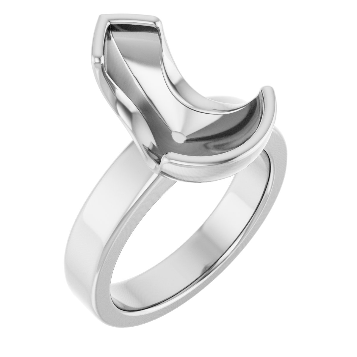 Half-Bezel Solitaire Engagement Ring or Band