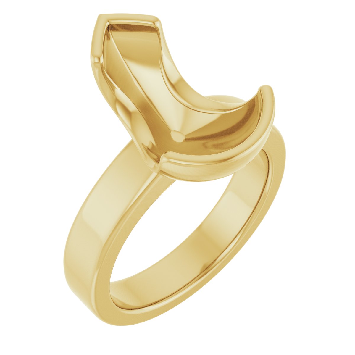 Half-Bezel Solitaire Engagement Ring or Band