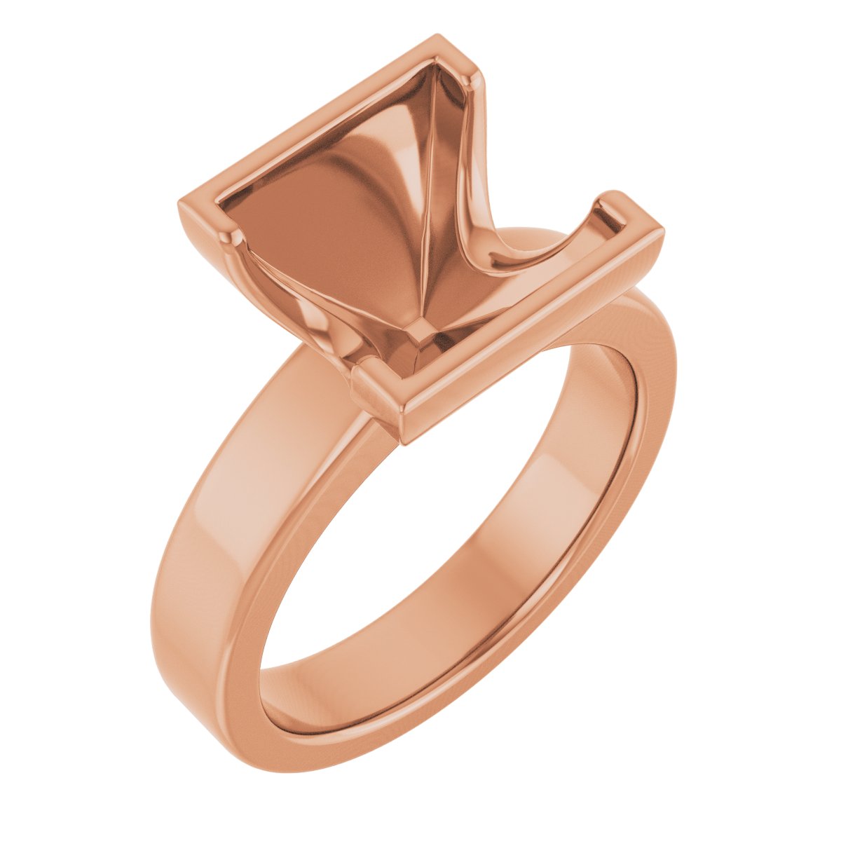 Half-Bezel Solitaire Engagement Ring or Band
