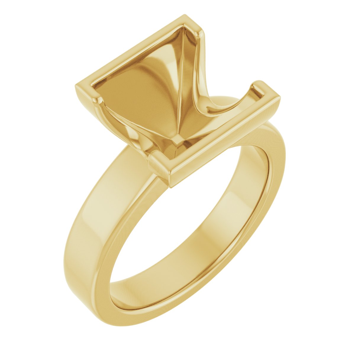 Half-Bezel Solitaire Engagement Ring or Band