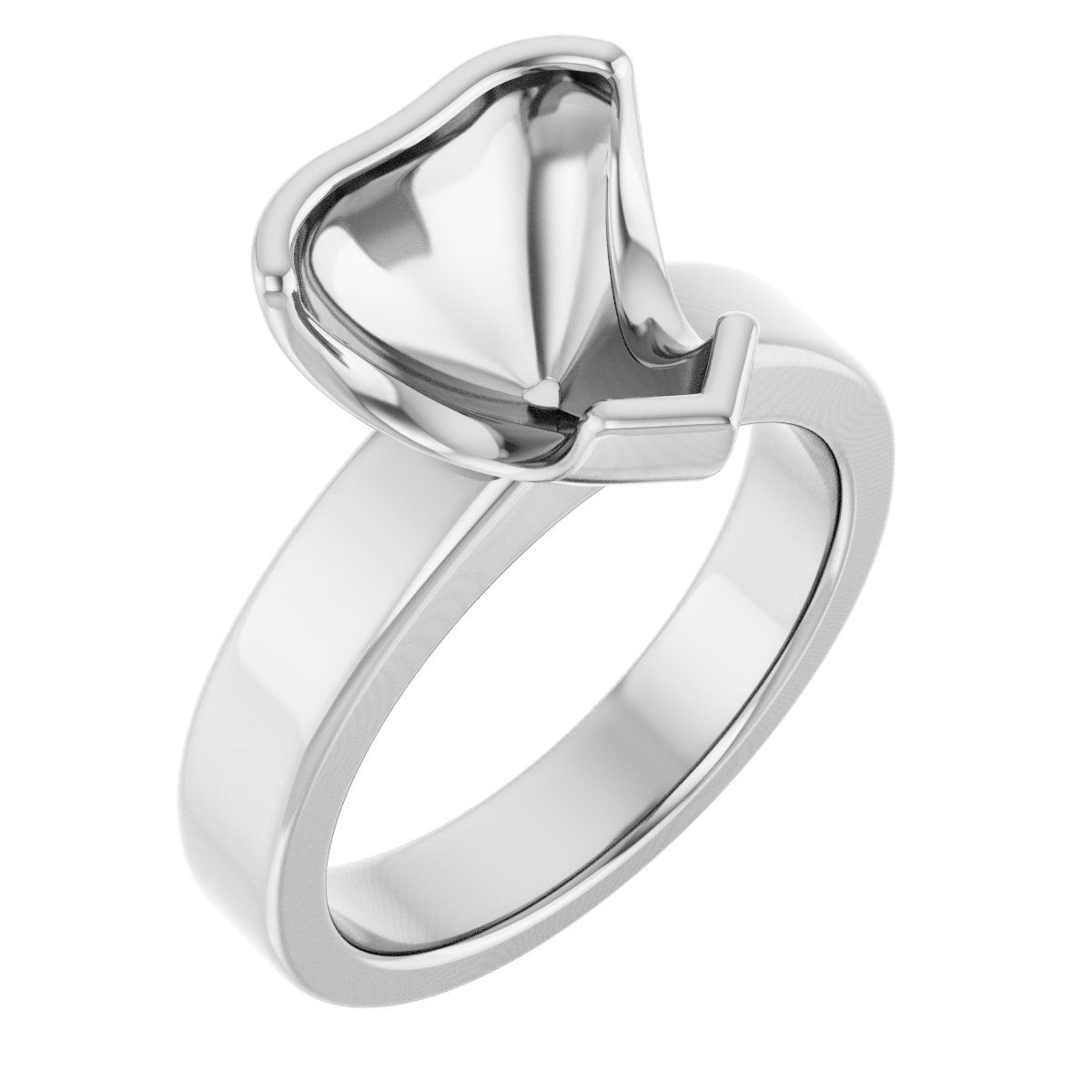 Half-Bezel Solitaire Engagement Ring or Band