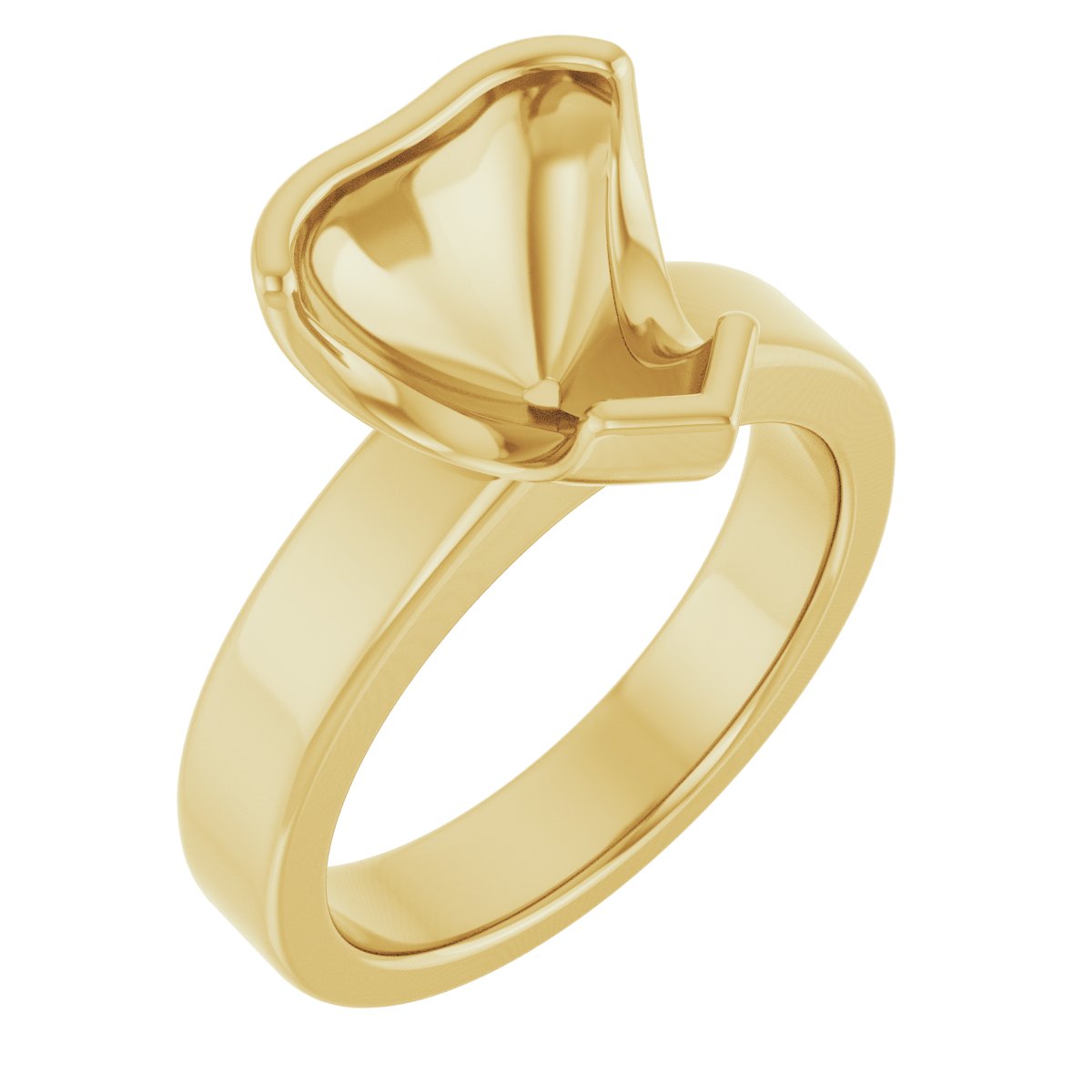 Half-Bezel Solitaire Engagement Ring or Band