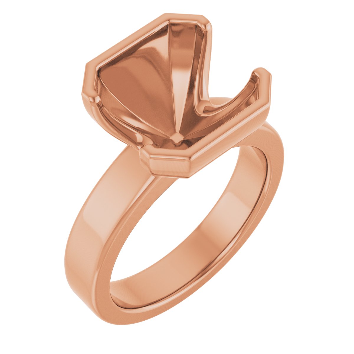 Half-Bezel Solitaire Engagement Ring or Band