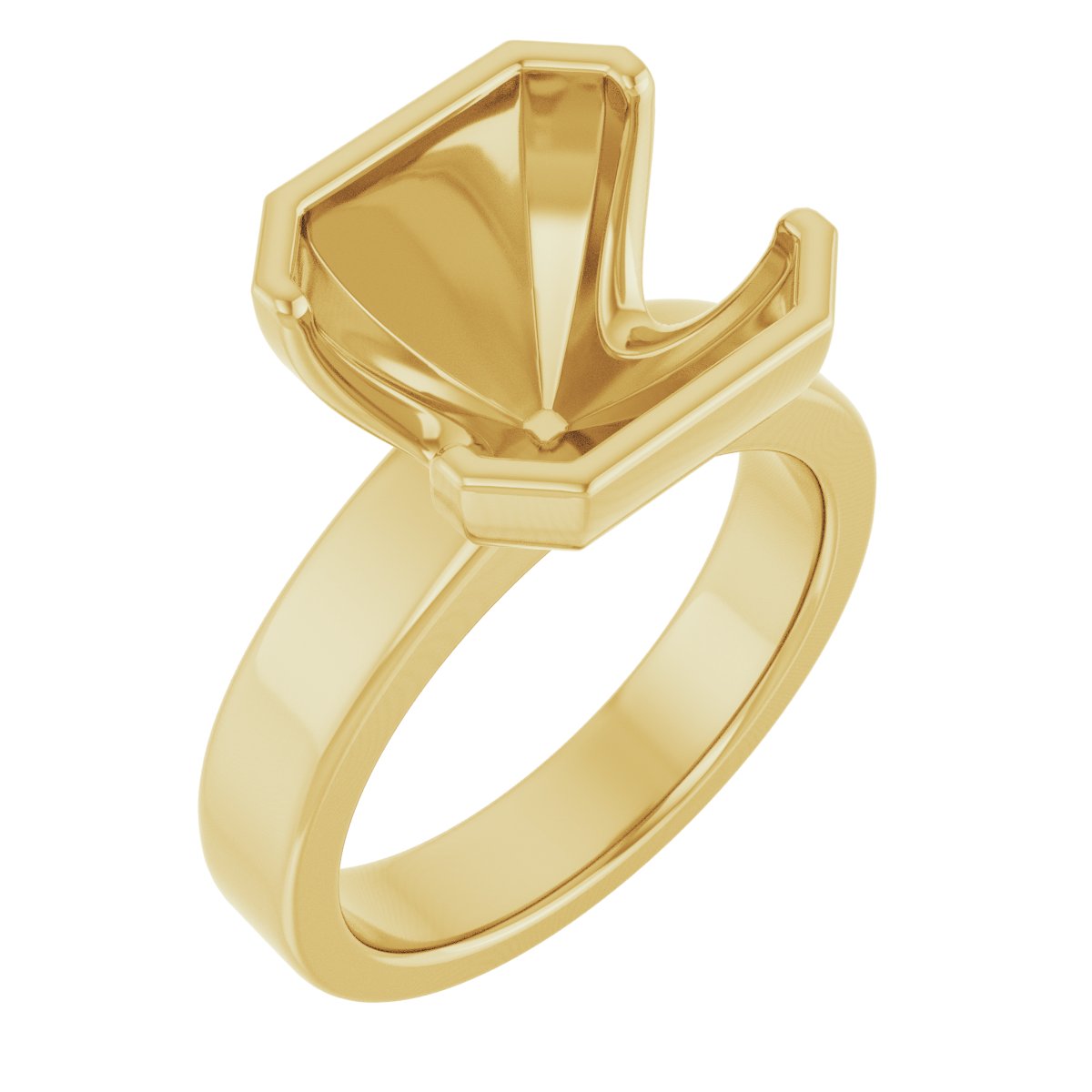 Half-Bezel Solitaire Engagement Ring or Band