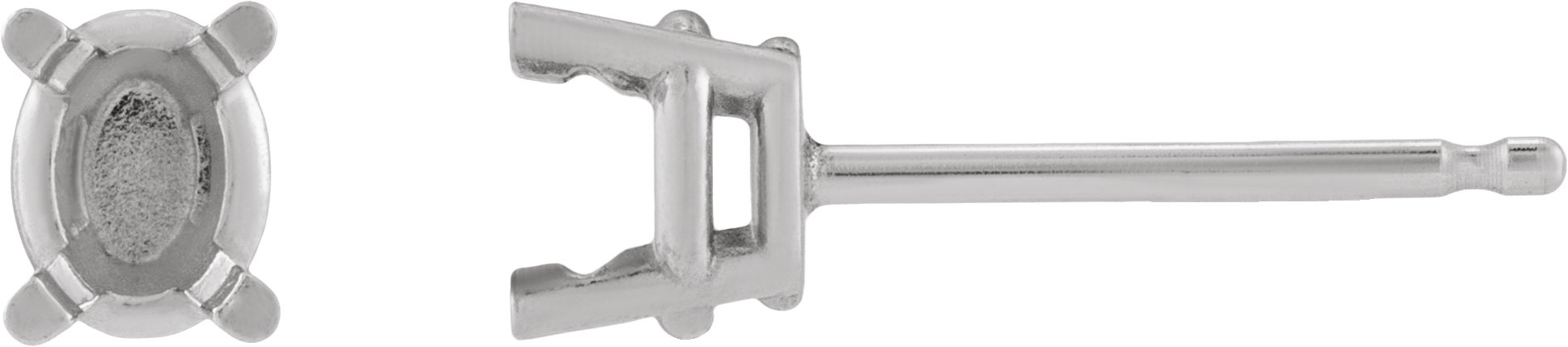 Oval 4-Prong Pre-Notched Stud Earrings