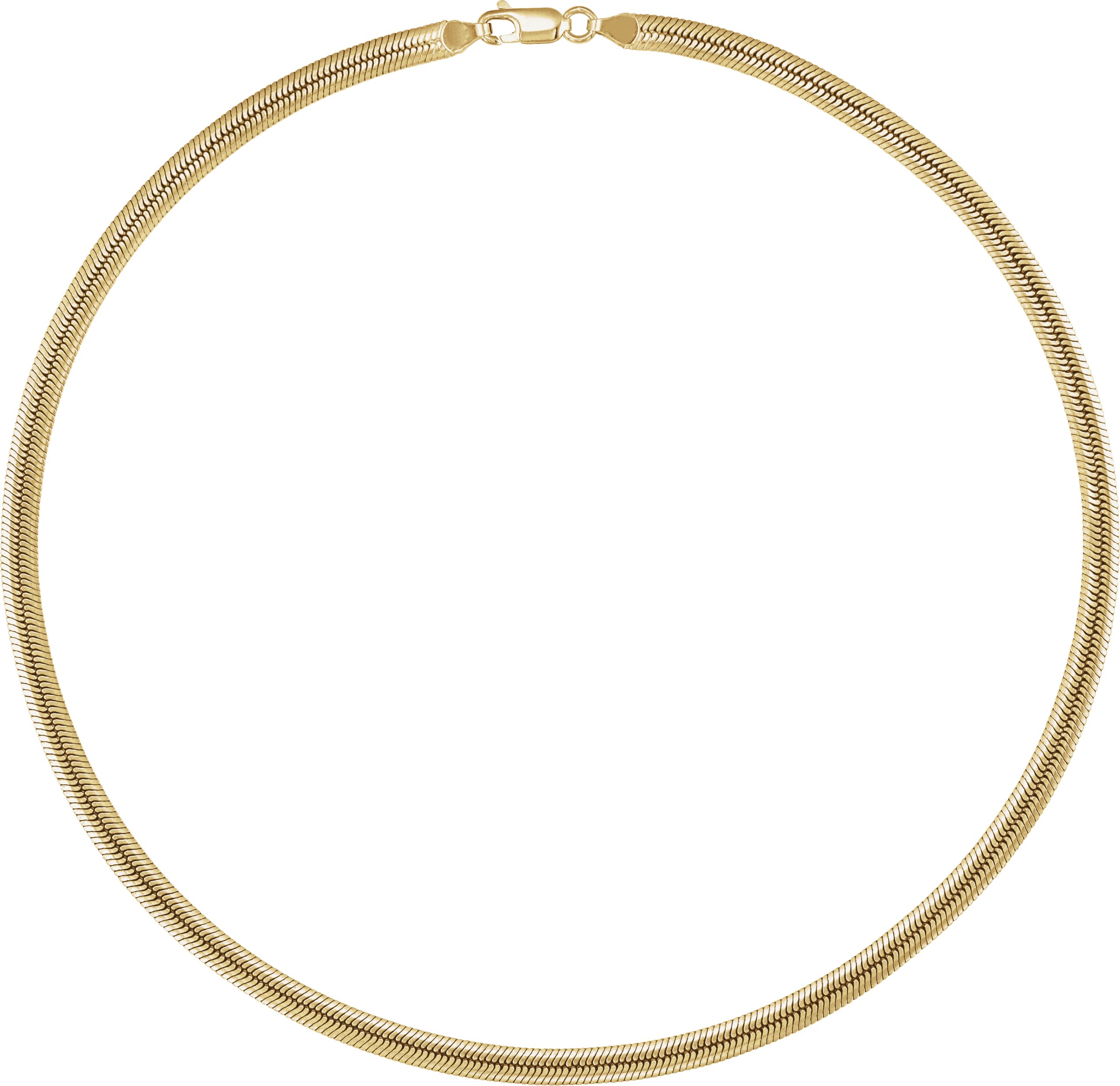 14K Yellow Gold-Filled 4.8 mm Oval Snake 18 Chain