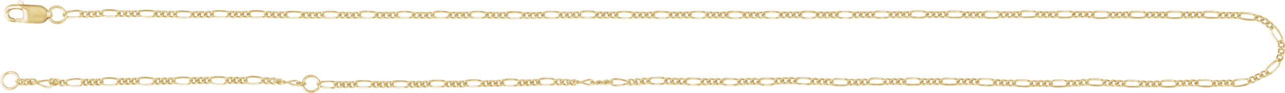 14K Yellow Gold-Filled 1.5 mm Figaro 16-18 Chain