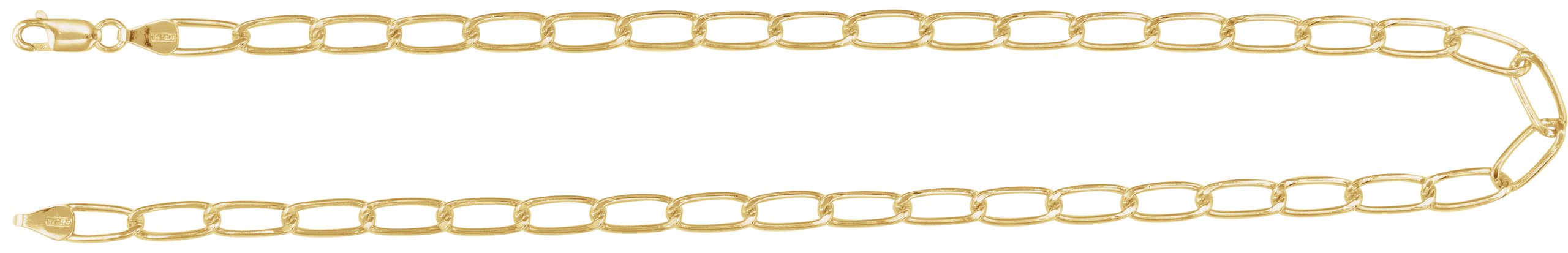 14K Yellow Gold-Filled 5.7 mm Elongated Curb 18 Chain