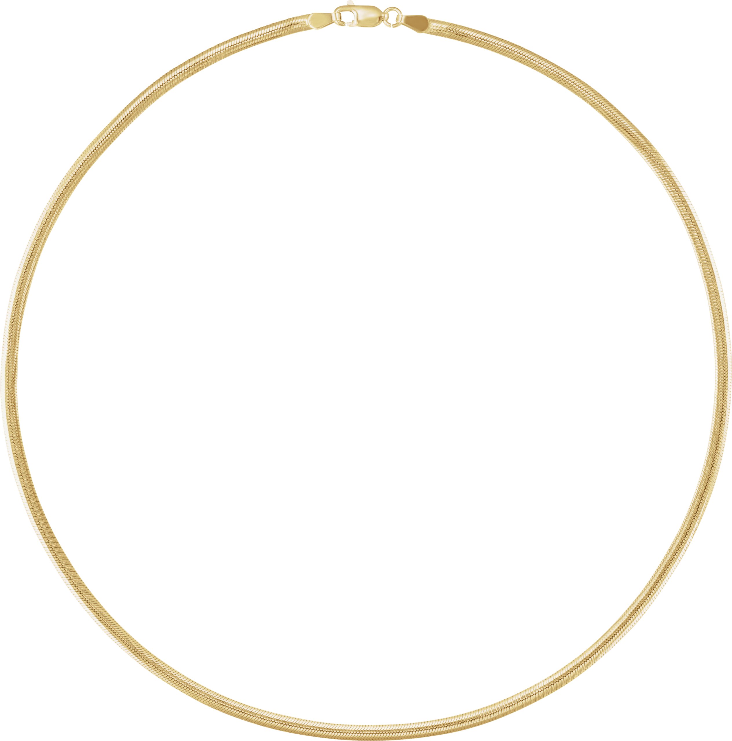 14K Yellow Gold-Filled 3 mm Oval Snake 16 Chain