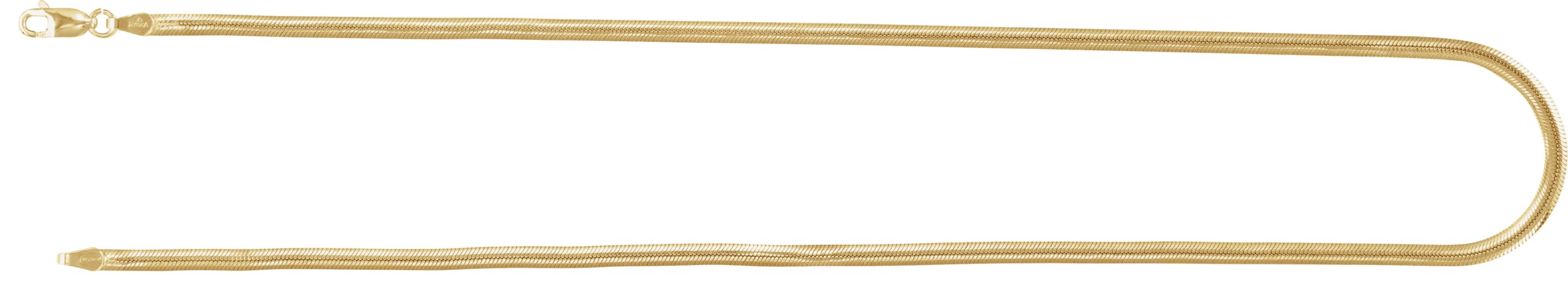 14K Yellow Gold-Filled 3 mm Oval Snake 16 Chain