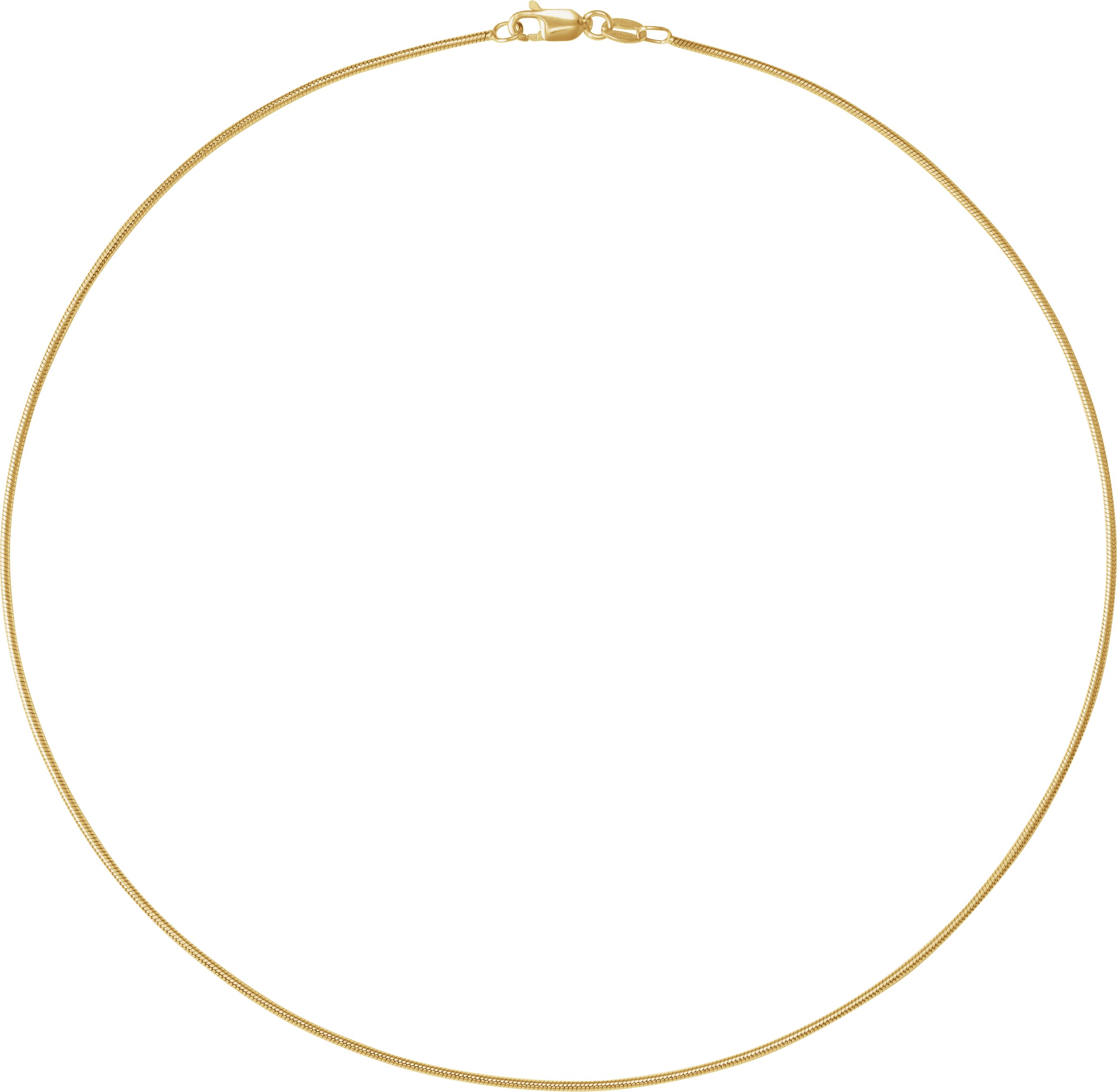 14K Yellow Gold-Filled 1.2 mm Round Snake 18 Chain