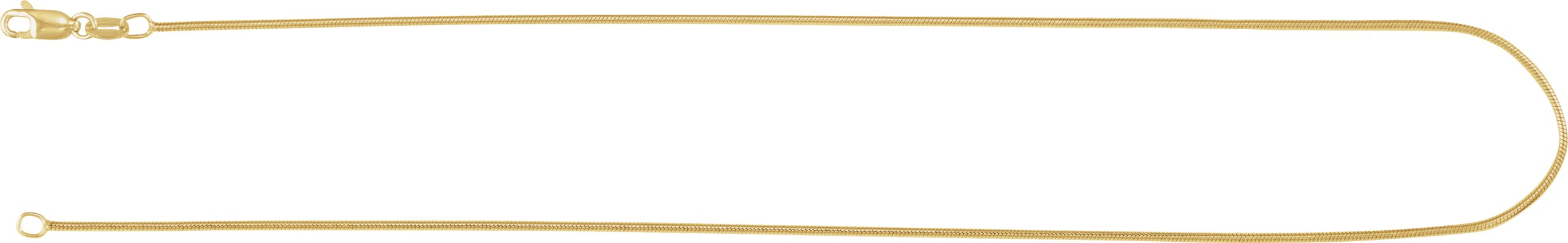 14K Yellow Gold-Filled 1.2 mm Round Snake 18 Chain