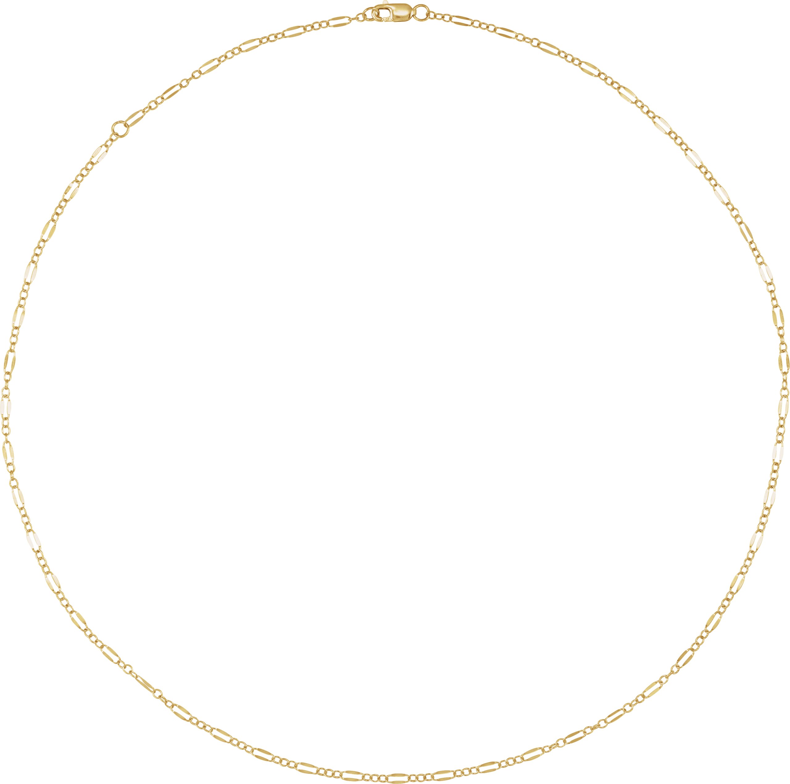 14K Yellow Gold-Filled 2.3 mm Dapped Cable 16-18 Chain