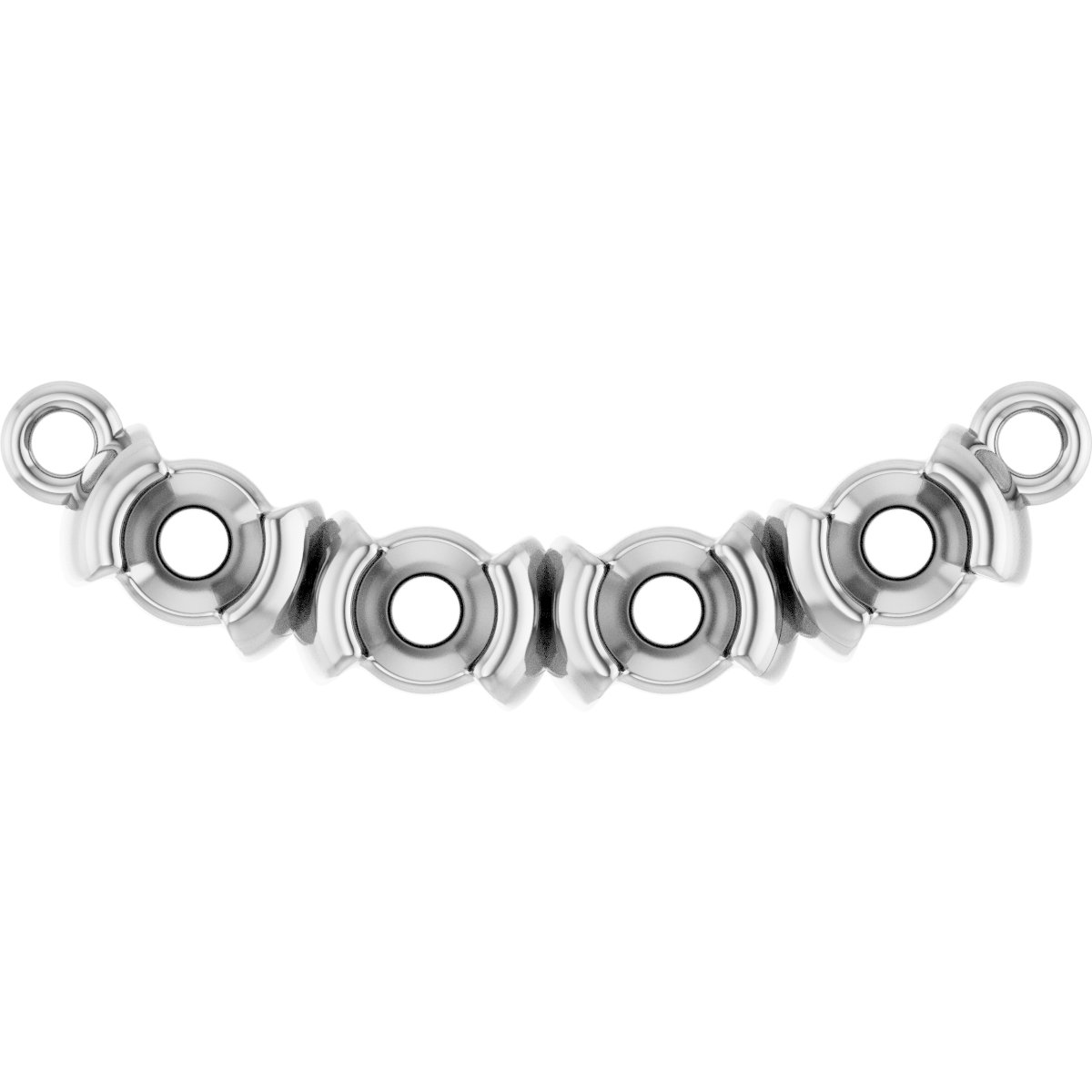 Family Half-Bezel Bar Necklace or Center