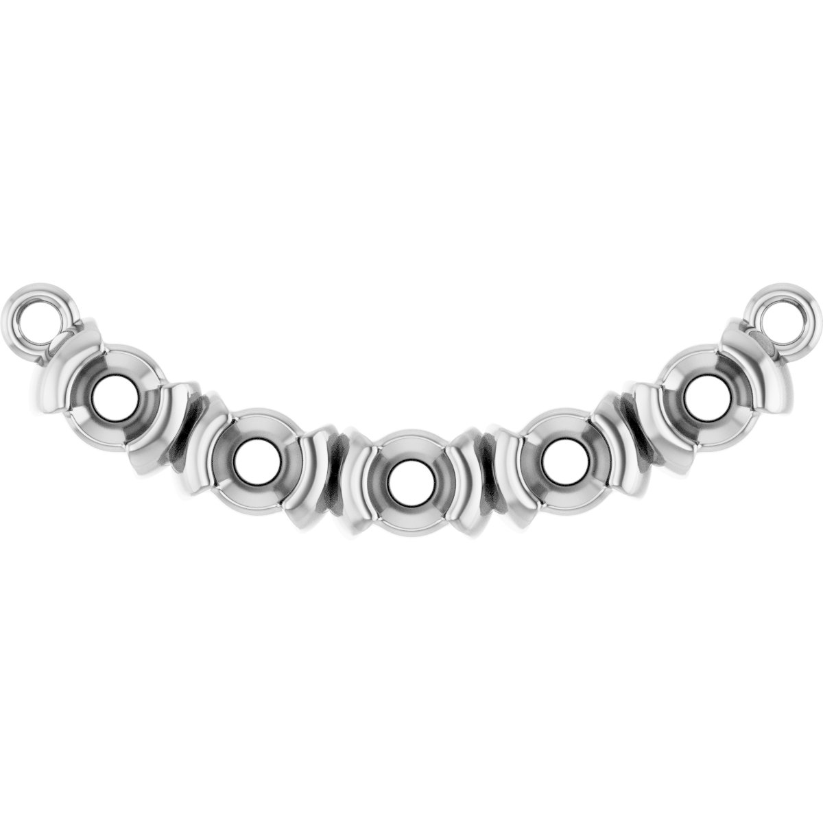 Family Half-Bezel Bar Necklace or Center