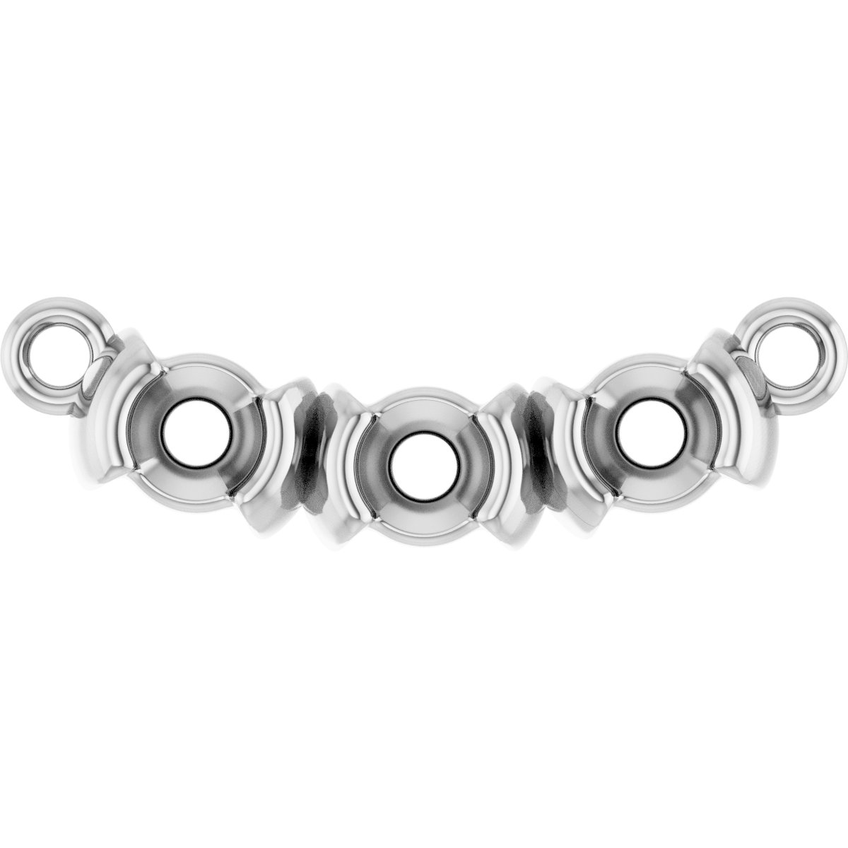 Family Half-Bezel Bar Necklace or Center