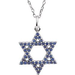 Blue Sapphire Star of David Necklace or Pendant Mounting