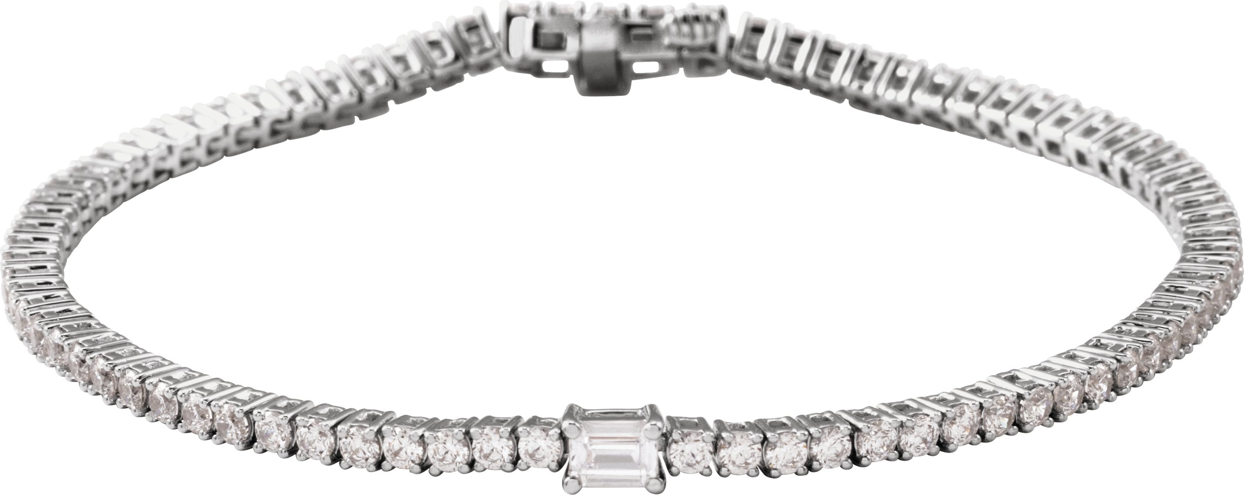 14K White Gold 3 CTW Lab-Grown Diamond Line 7 Bracelet