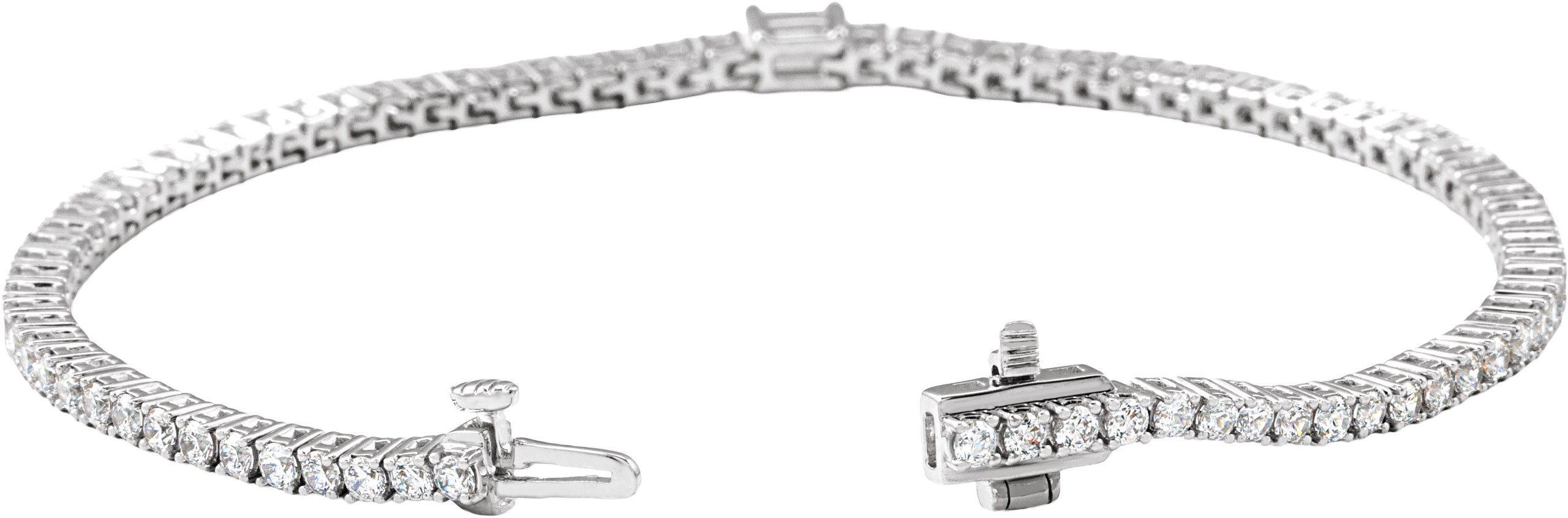 14K White Gold 3 CTW Lab-Grown Diamond Line 7 Bracelet