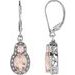 14K White Natural Pink Morganite & 1/6 CTW Natural Diamond Earrings
