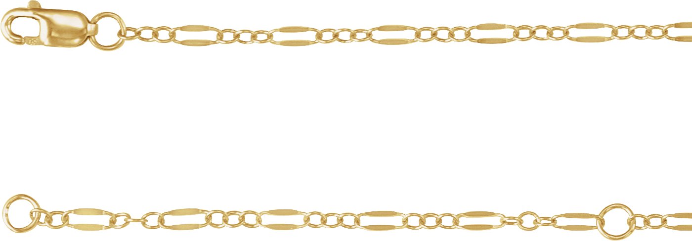 14K Yellow Gold-Filled 2.3 mm Dapped Cable 16-18 Chain