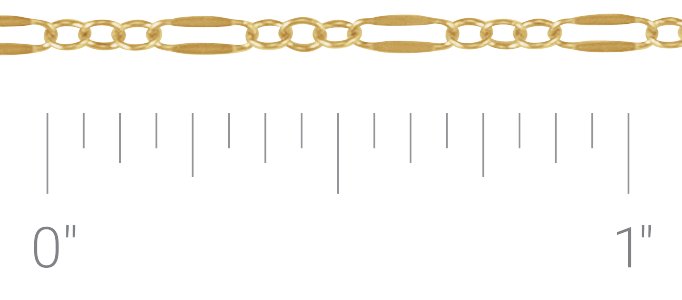14K Yellow Gold-Filled 2.3 mm Dapped Cable Chain by the Inch