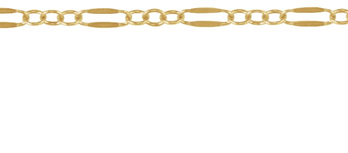 14K Yellow Gold-Filled 2.3 mm Dapped Cable Chain by the Inch view 2