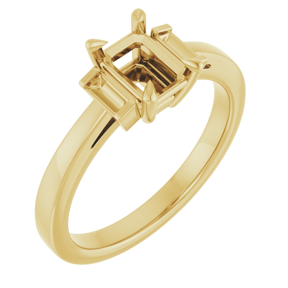 Claw-Prong Three-Stone Engagement Ring or Band