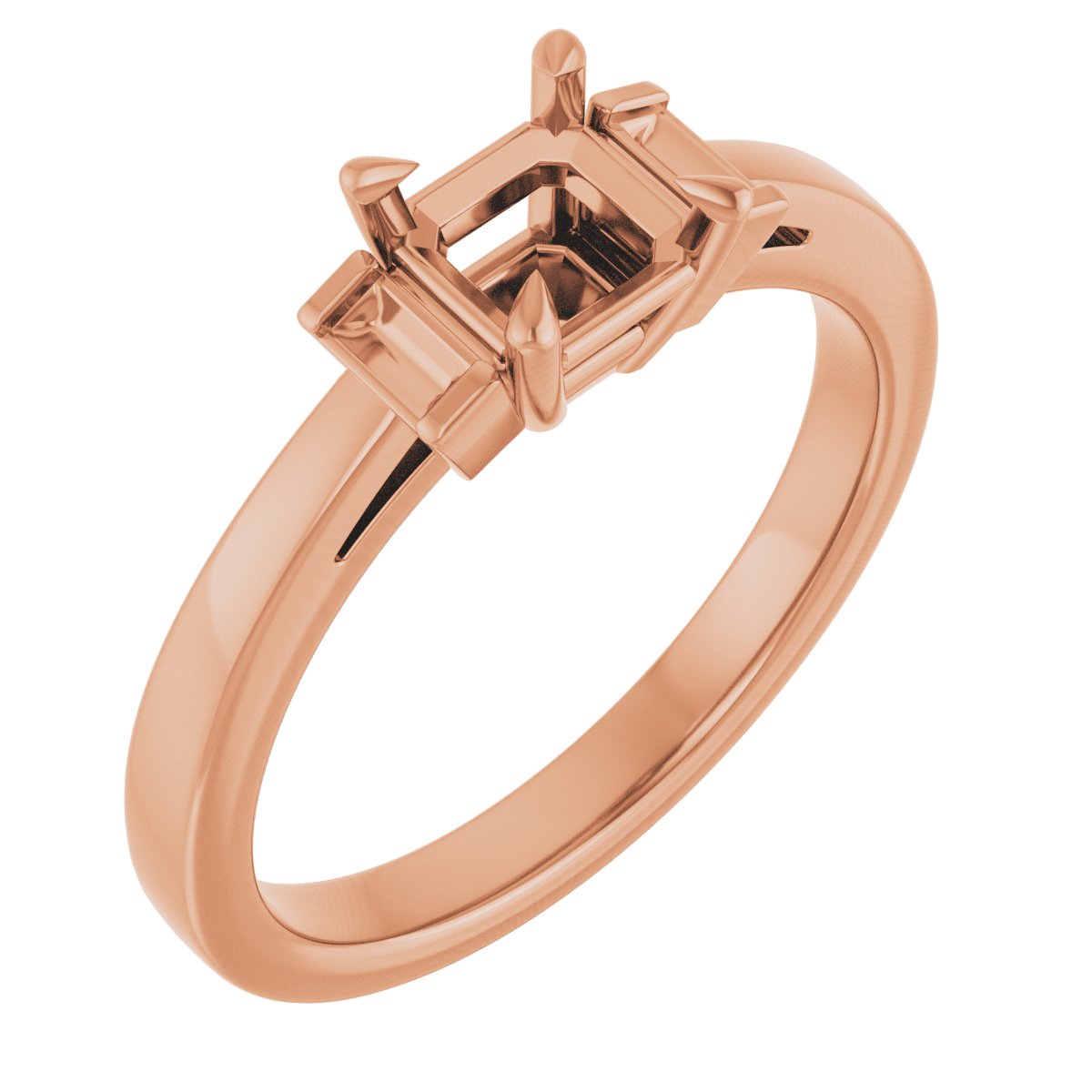 Claw-Prong Three-Stone Engagement Ring or Band